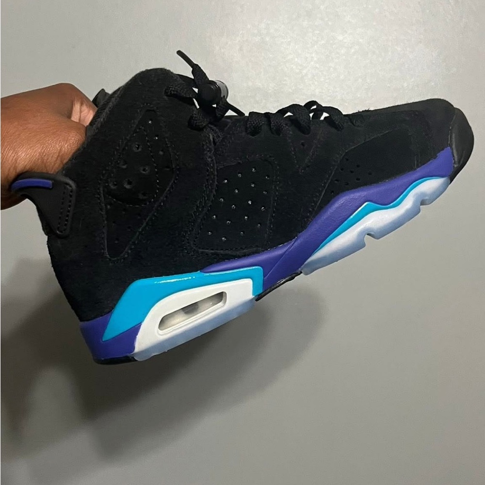 Jordan Black and Blue High-Top Sneakers with Air Unit